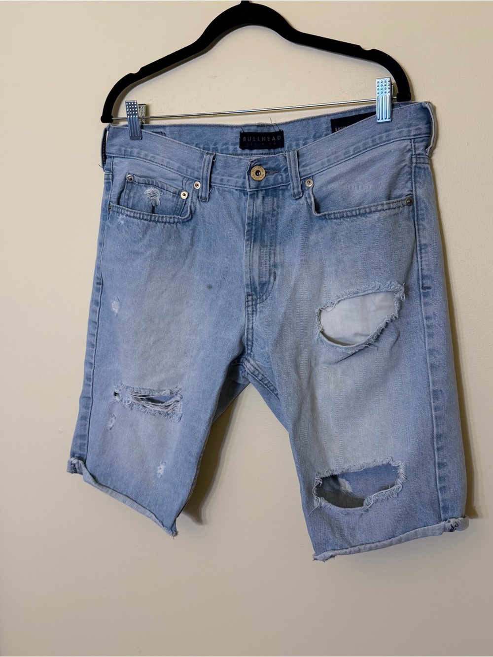 Bullhead Cotton Denim Shorts Cutoff Distressed Womens Size 32